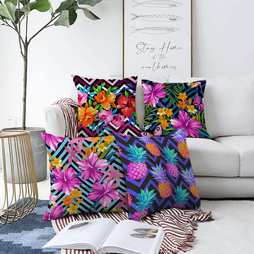 Set di 4 federe per cuscini decorativi Damla RKYK231 Multicolore, 43 x 43 cm