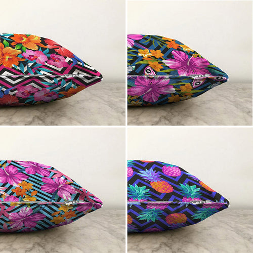 Set di 4 federe per cuscini decorativi Damla RKYK231 Multicolore, 43 x 43 cm (1)