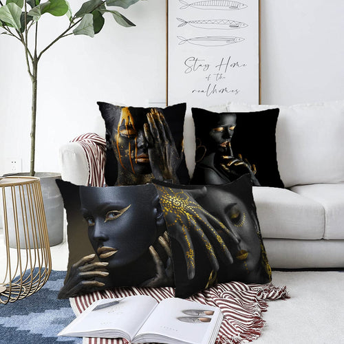 Set di 4 federe per cuscini decorativi Damla RKYK232 Multicolore, 43 x 43 cm