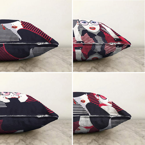 Hillkar Global Set di 4 federe per cuscini decorativi Damla RKYK233 Multicolore, 43 x 43 cm