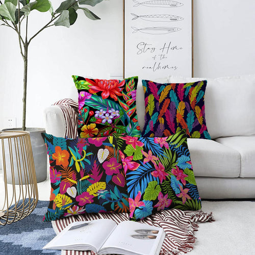 Hillkar Global Set di 4 federe per cuscini decorativi Defne RKYK234 Multicolore, 43 x 43 cm