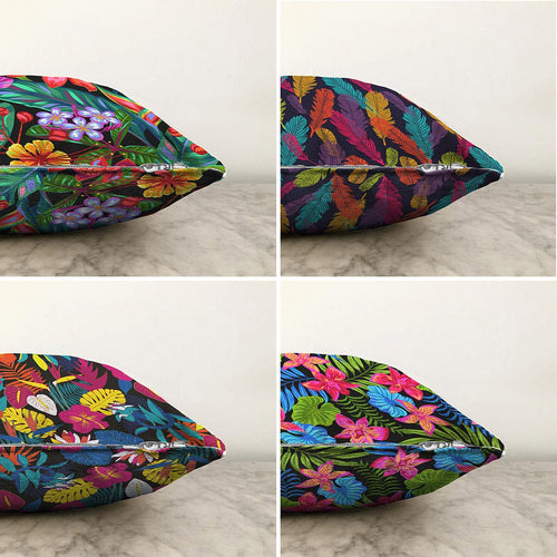 Set di 4 federe per cuscini decorativi Defne RKYK234 Multicolore, 43 x 43 cm (1)