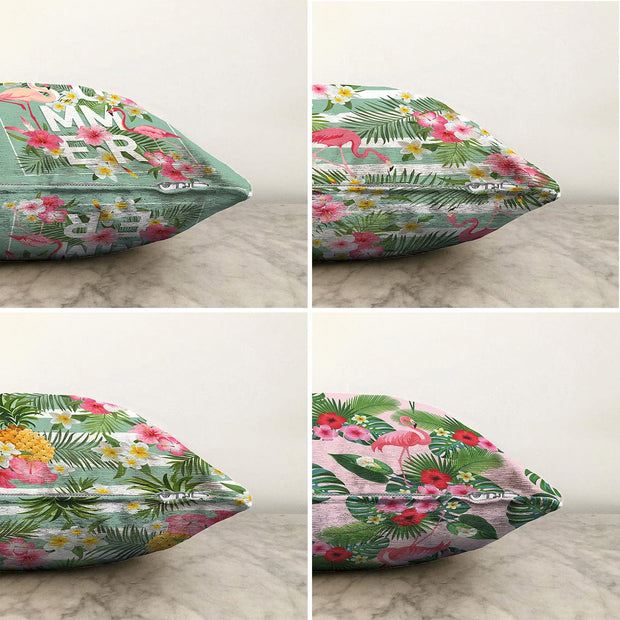 Set di 4 federe per cuscini decorativi Defne RKYK240 Multicolore, 43 x 43 cm (1)
