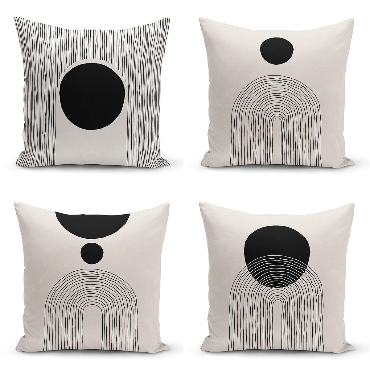 Set di 4 federe per cuscini decorativi Demet RKYK108 Multicolore, 43 x 43 cm