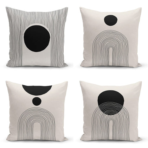 Set di 4 federe per cuscini decorativi Demet RKYK108 Multicolore, 43 x 43 cm