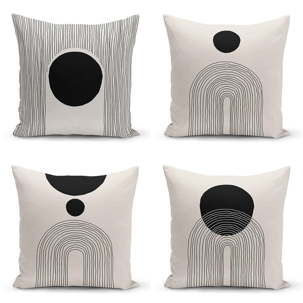 Set di 4 federe per cuscini decorativi Demet RKYK108 Multicolore, 43 x 43 cm