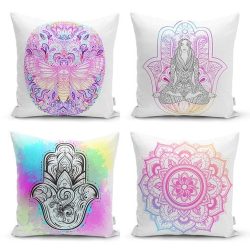 Set di 4 federe per cuscini decorativi Demet RKYK31 Multicolore, 43 x 43 cm