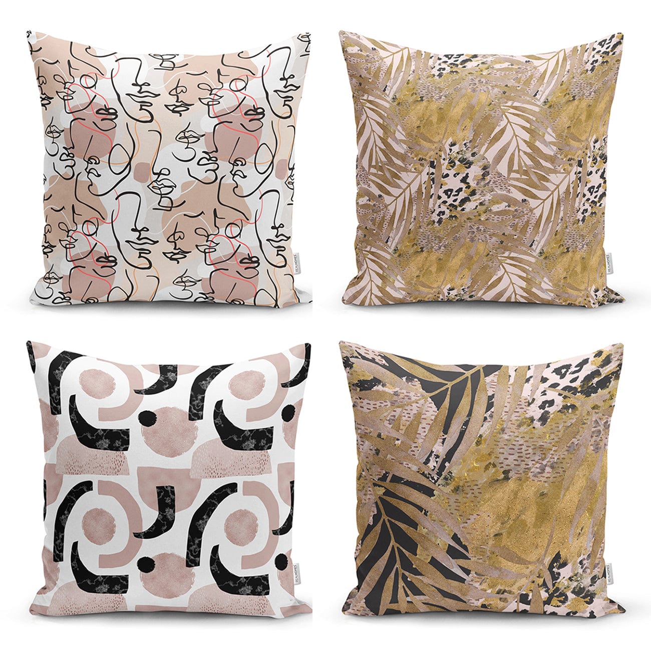 Set di 4 federe per cuscini decorativi Demet RKYK59 Multicolore, 43 x 43 cm
