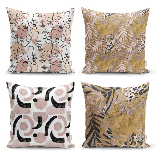 Set di 4 federe per cuscini decorativi Demet RKYK59 Multicolore, 43 x 43 cm