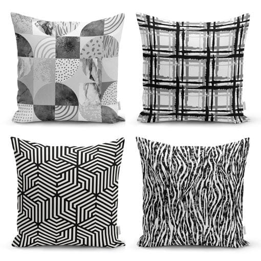 Set di 4 federe per cuscini decorativi Demet RKYK61 Multicolore, 43 x 43 cm