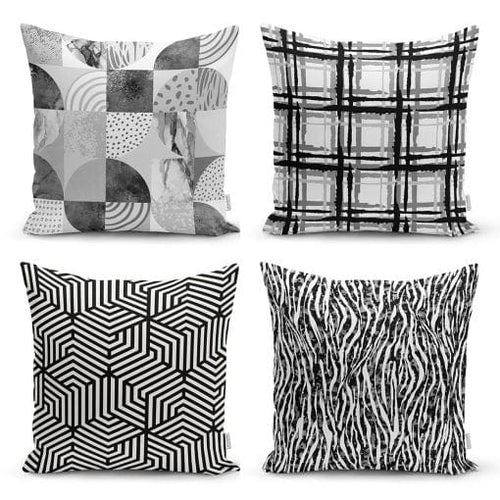 Set di 4 federe per cuscini decorativi Demet RKYK61 Multicolore, 43 x 43 cm