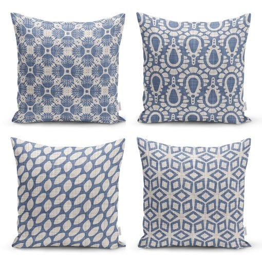 Set di 4 federe per cuscini decorativi Demet RKYK64 Multicolore, 43 x 43 cm