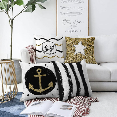 Set di 4 federe per cuscini decorativi Deniz RKYK258 Multicolore, 43 x 43 cm