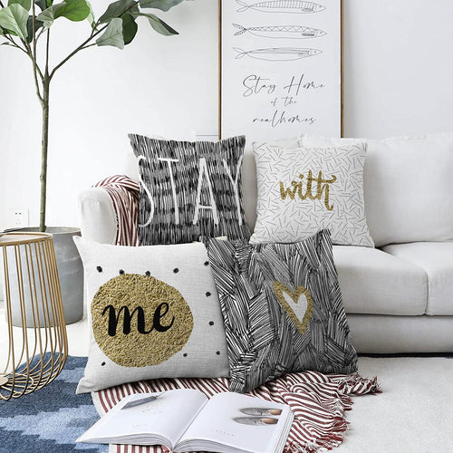 Set di 4 federe per cuscini decorativi Deniz RKYK259 Multicolore, 43 x 43 cm
