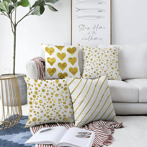 Set di 4 federe per cuscini decorativi Deniz RKYK260 Multicolore, 43 x 43 cm