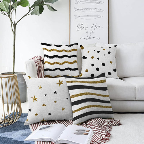 Set di 4 federe per cuscini decorativi Deniz RKYK263 Multicolore, 43 x 43 cm