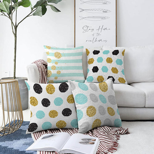 Set di 4 federe per cuscini decorativi Derya RKYK381 Multicolore, 43 x 43 cm