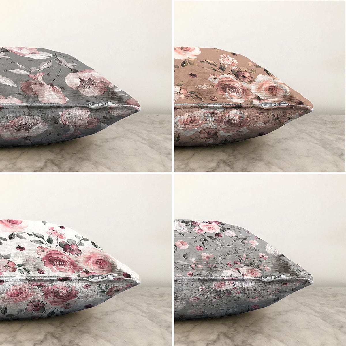 Set di 4 federe per cuscini decorativi Derya RKYK384 Multicolore, 43 x 43 cm (1)