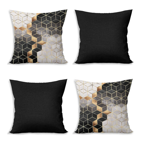 Set di 4 federe per cuscini decorativi Devin RKYK464 Multicolore, 43 x 43 cm
