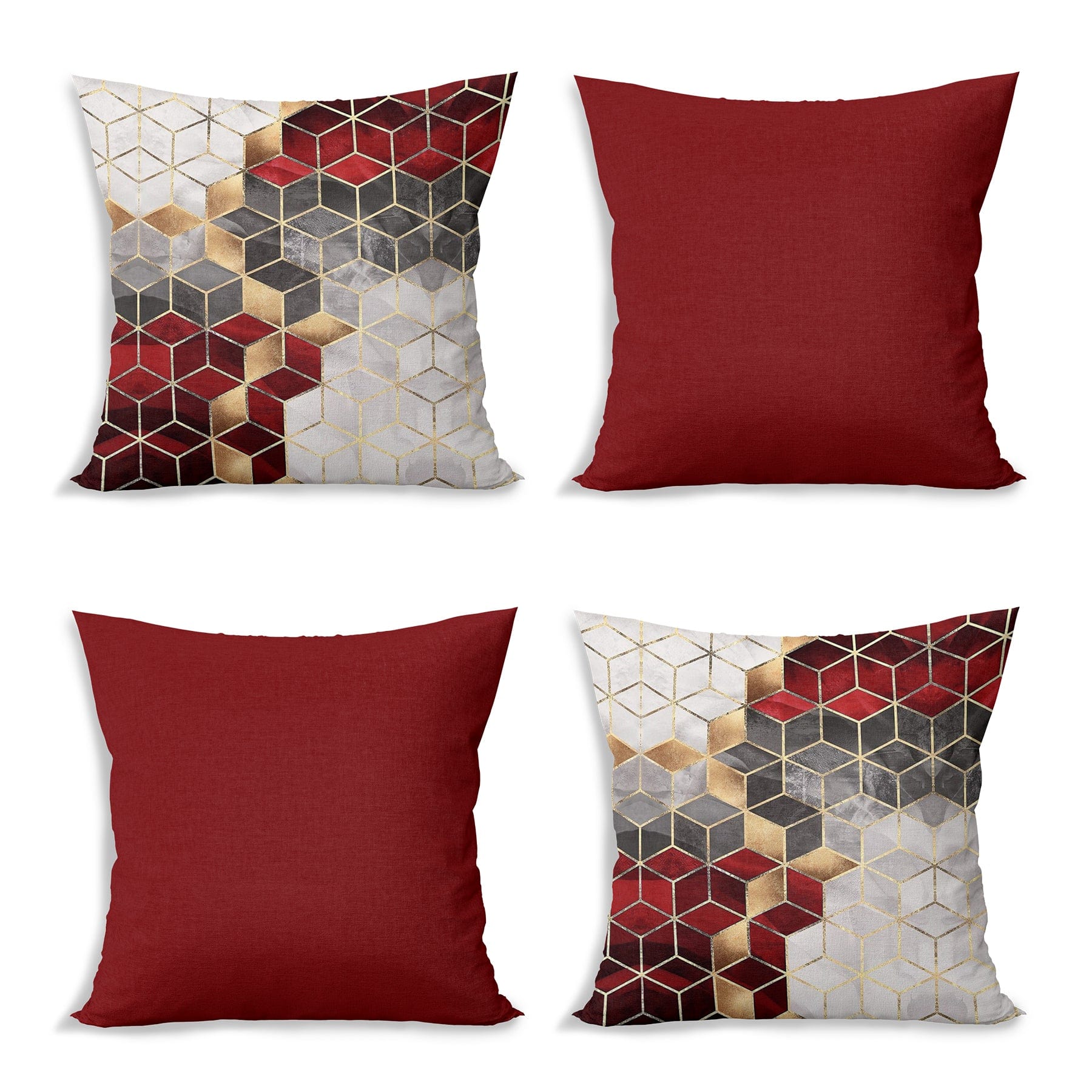 Set di 4 federe per cuscini decorativi Devin RKYK466 Multicolore, 43 x 43 cm