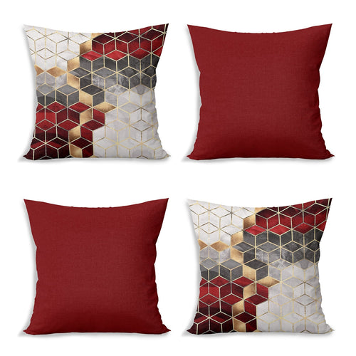 Set di 4 federe per cuscini decorativi Devin RKYK466 Multicolore, 43 x 43 cm