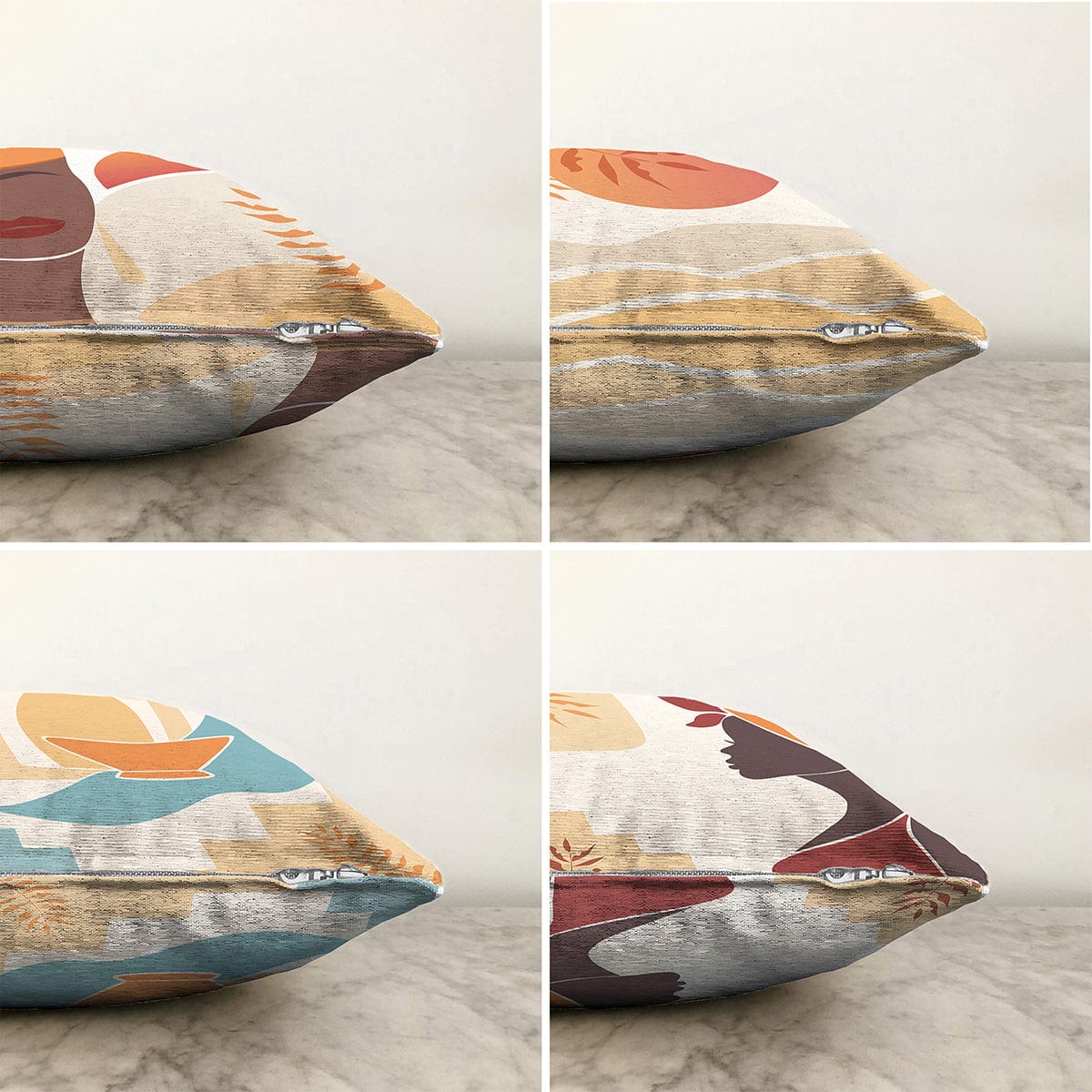 Set di 4 federe per cuscini decorativi Dicle RKYK352 Multicolore, 43 x 43 cm (1)