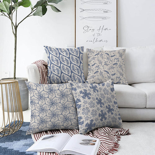 Set di 4 federe per cuscini decorativi Ebru RKYK207 Multicolore, 43 x 43 cm