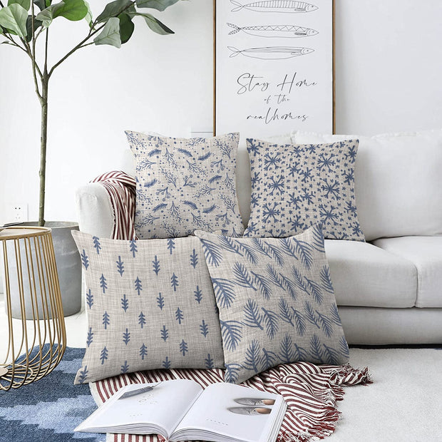 Set di 4 federe per cuscini decorativi Ebru RKYK208 Multicolore, 43 x 43 cm