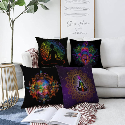 Set di 4 federe per cuscini decorativi Ece RKYK176 Multicolore, 43 x 43 cm
