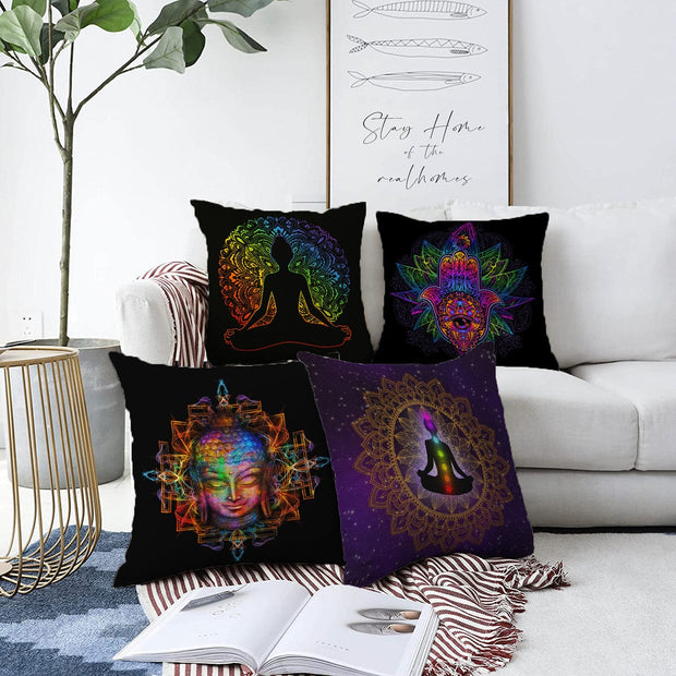 Set di 4 federe per cuscini decorativi Ece RKYK176 Multicolore, 43 x 43 cm