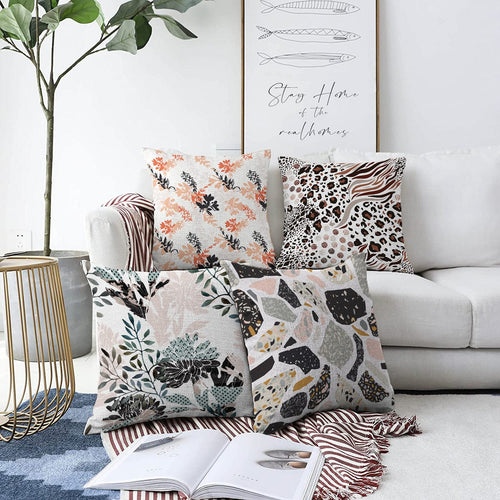 Set di 4 federe per cuscini decorativi Ece RKYK191 Multicolore, 43 x 43 cm
