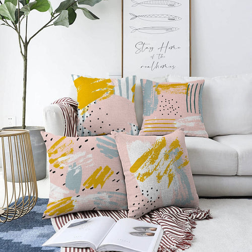 Set di 4 federe per cuscini decorativi Ece RKYK193 Multicolore, 43 x 43 cm