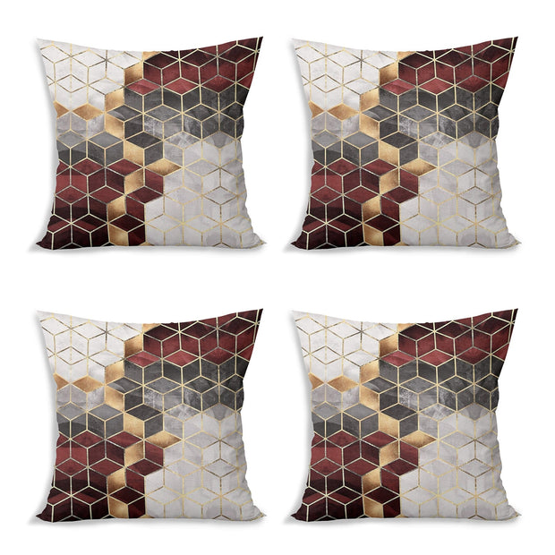Set di 4 federe per cuscini decorativi Eda RKYK476 Multicolore, 43 x 43 cm