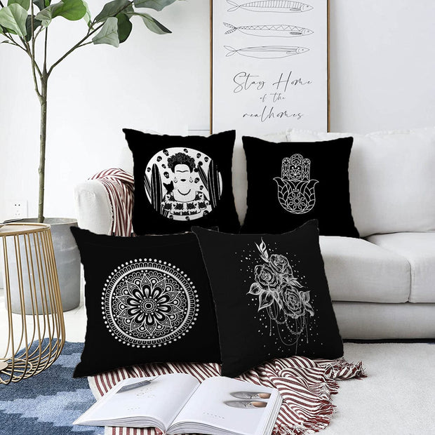 Set di 4 federe per cuscini decorativi Elif RKYK174 Multicolore, 43 x 43 cm