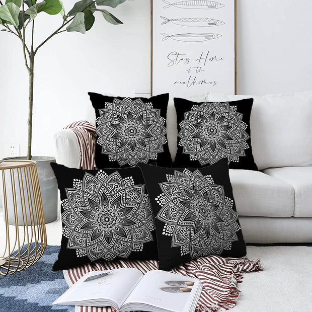 Set di 4 federe per cuscini decorativi Elif RKYK182 Multicolore, 43 x 43 cm