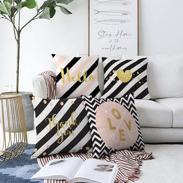 Set di 4 federe per cuscini decorativi Emir RKYK360 Multicolore, 43 x 43 cm