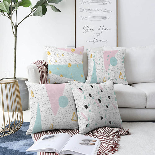 Set di 4 federe per cuscini decorativi Emir RKYK361 Multicolore, 43 x 43 cm