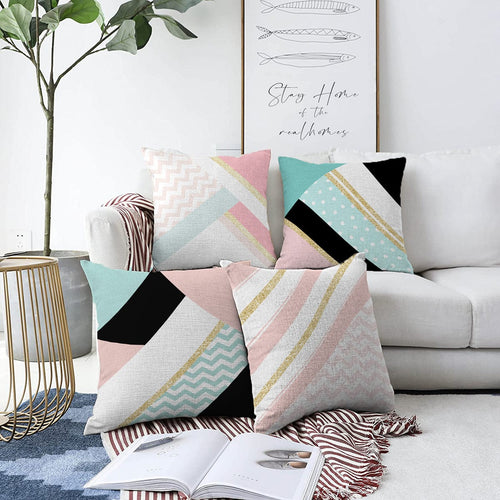 Set di 4 federe per cuscini decorativi Emir RKYK362 Multicolore, 43 x 43 cm
