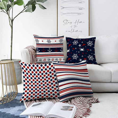Set di 4 federe per cuscini decorativi Esme RKYK250 Multicolore, 43 x 43 cm