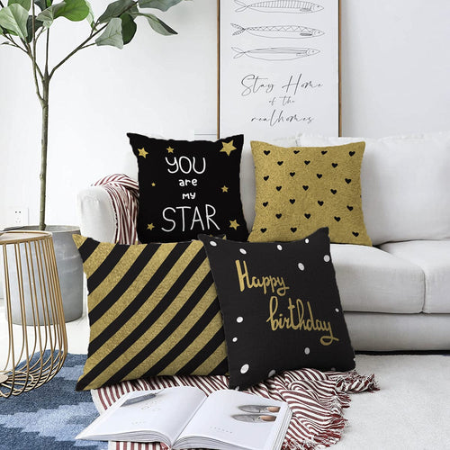 Set di 4 federe per cuscini decorativi Esme RKYK255 Multicolore, 43 x 43 cm