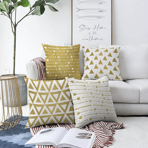 Set di 4 federe per cuscini decorativi Esme RKYK256 Multicolore, 43 x 43 cm