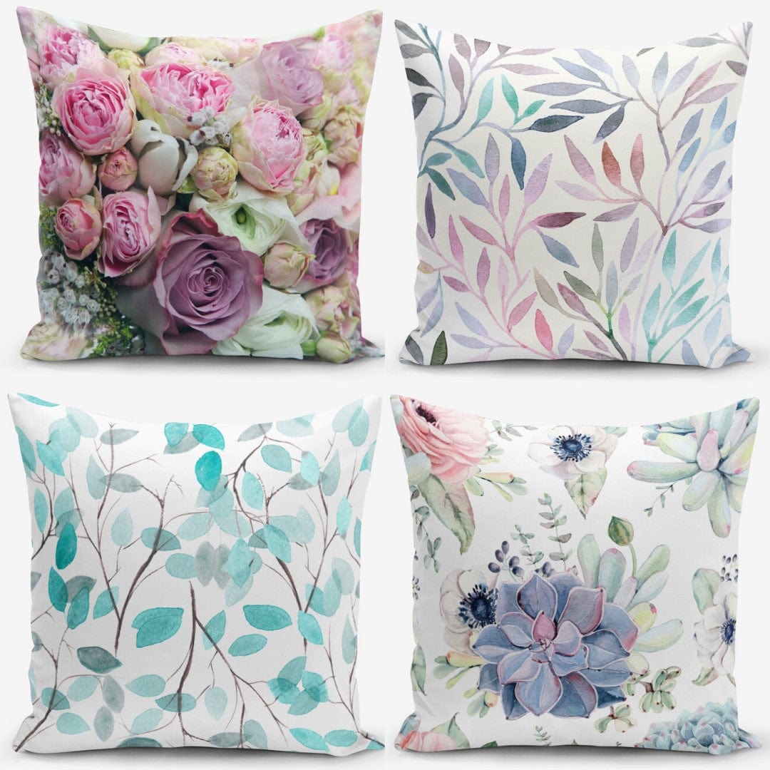 Set di 4 federe per cuscini decorativi Farah RKYK109 Multicolore, 43 x 43 cm