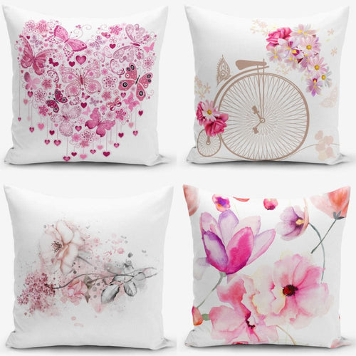 Set di 4 federe per cuscini decorativi Farah RKYK110 Multicolore, 43 x 43 cm