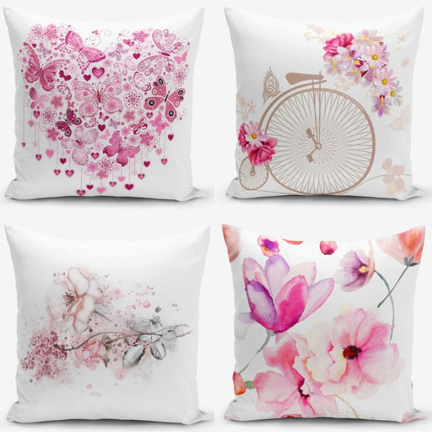Set di 4 federe per cuscini decorativi Farah RKYK110 Multicolore, 43 x 43 cm