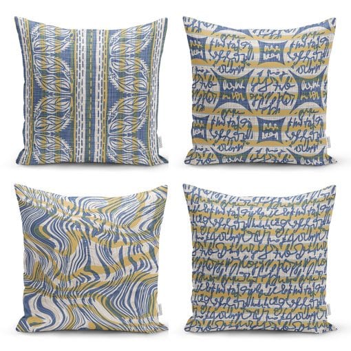 Set di 4 federe per cuscini decorativi Farah RKYK65 Multicolore, 43 x 43 cm