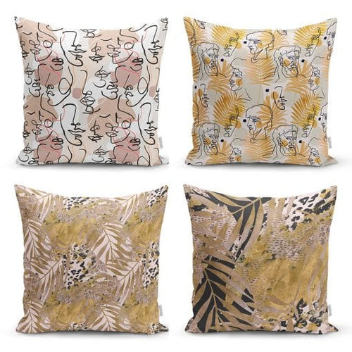 Set di 4 federe per cuscini decorativi Farah RKYK69 Multicolore, 43 x 43 cm
