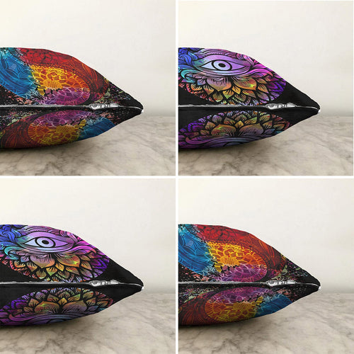 Set di 4 federe per cuscini decorativi Ferhat RKYK180 Multicolore, 43 x 43 cm (1)