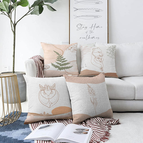 Set di 4 federe per cuscini decorativi Ferhat RKYK312 Multicolore, 43 x 43 cm