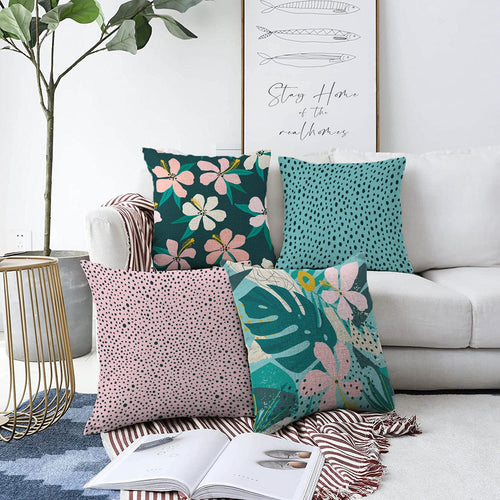 Set di 4 federe per cuscini decorativi Ferhat RKYK313 Multicolore, 43 x 43 cm