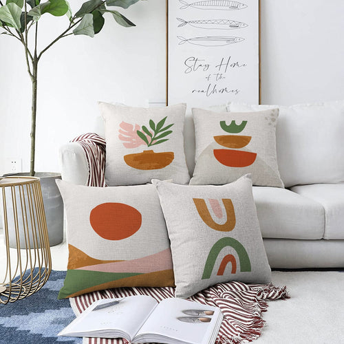 Set di 4 federe per cuscini decorativi Ferhat RKYK314 Multicolore, 43 x 43 cm
